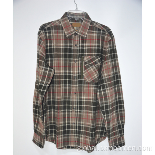 100% Cotton Men Flannel Shirts Men's Regular-Fit Long-Sleeve Plaid Flannel Shirt Manufactory